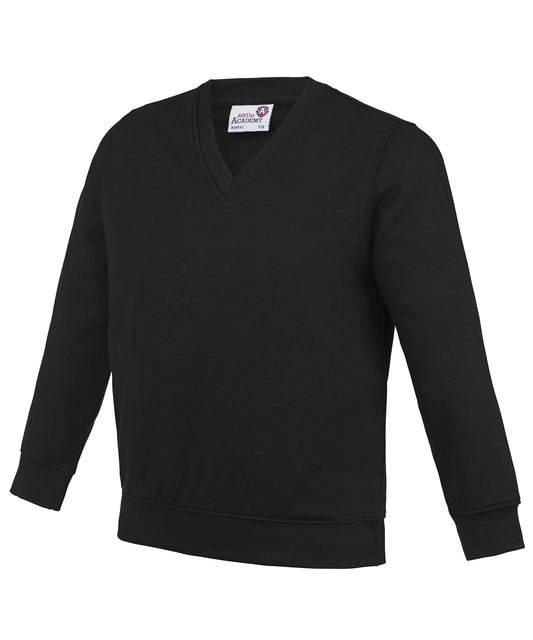 Personalised Sweatshirts - Black AWDis Academy Kids Academy v-neck sweatshirt