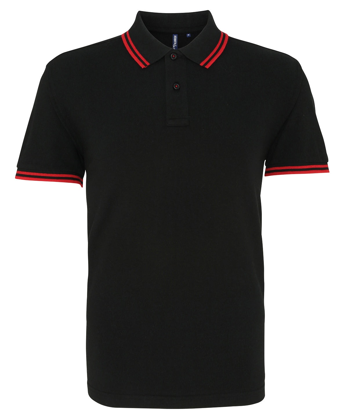 Personalised Polo Shirts - Black Asquith & Fox Men's classic fit tipped polo