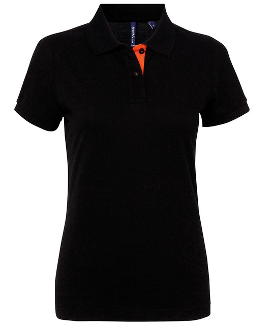 Personalised Polos - Asquith & Fox Women's contrast polo