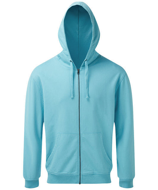Personalised Hoodies - Asquith & Fox Men's coastal vintage wash loop back zip through hoodie