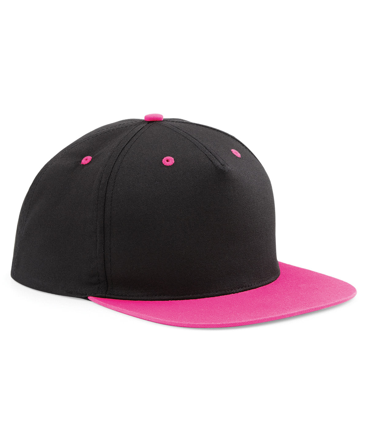 Personalised Caps - Black Beechfield 5-panel contrast snapback