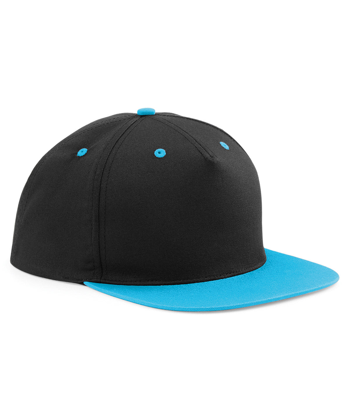 Personalised Caps - Black Beechfield 5-panel contrast snapback