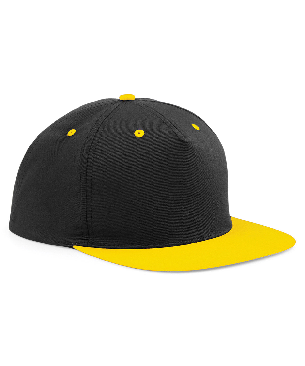 Personalised Caps - Black Beechfield 5-panel contrast snapback
