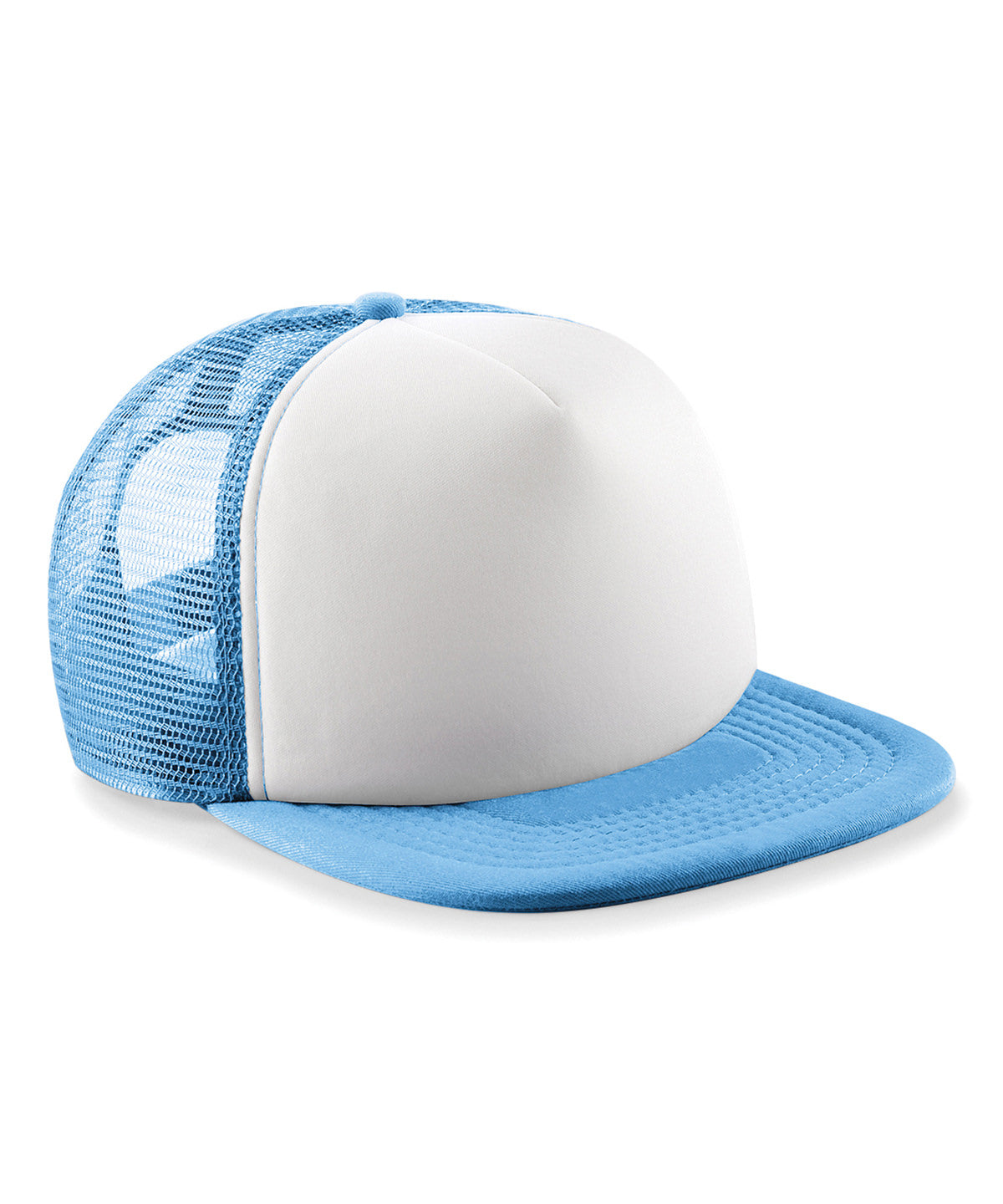 Personalised Caps - Sky Blue Beechfield Junior vintage snapback trucker