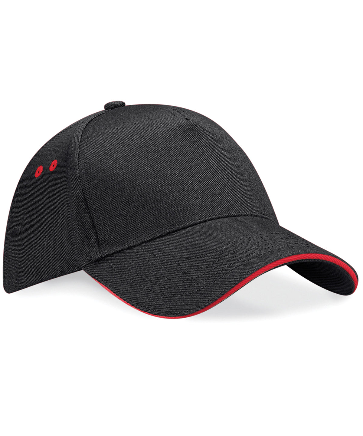 Personalised Caps - Black Beechfield Ultimate 5-panel cap - sandwich peak