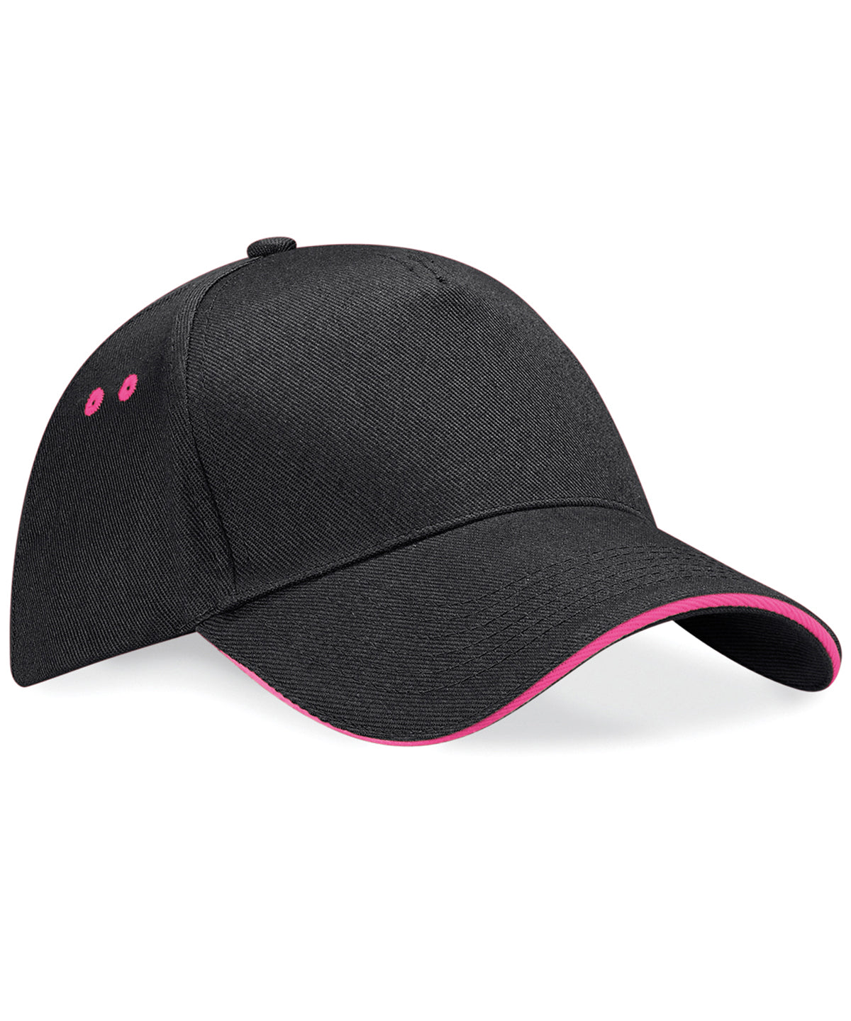 Personalised Caps - Black Beechfield Ultimate 5-panel cap - sandwich peak