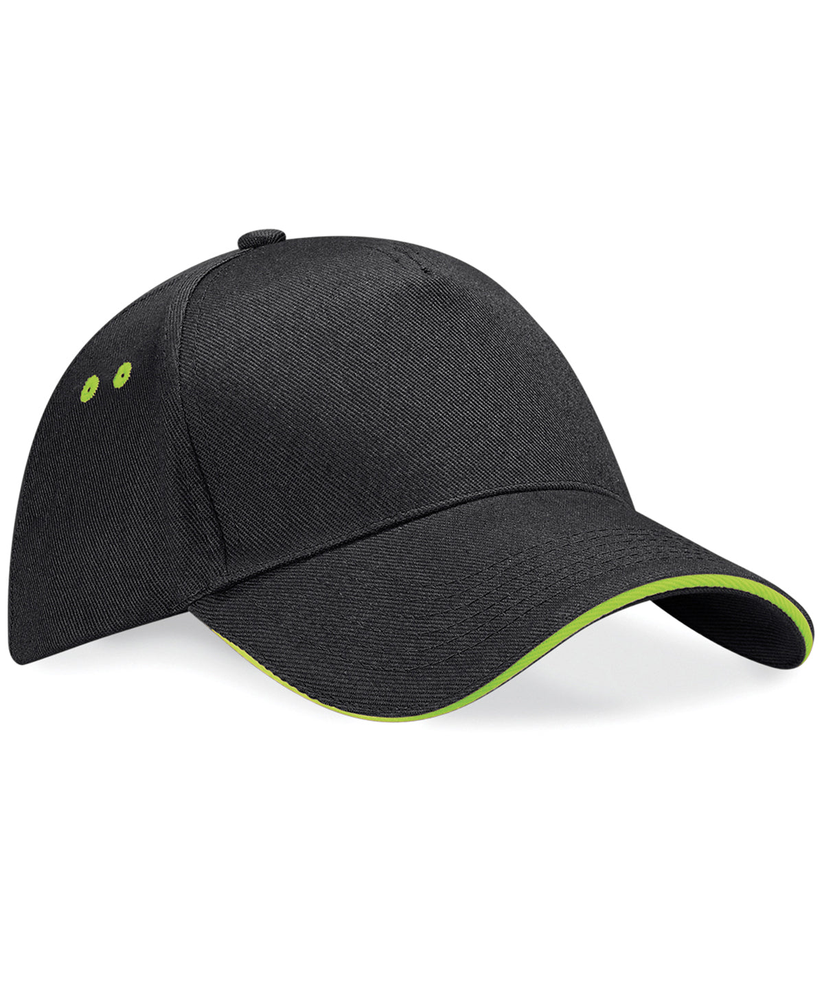 Personalised Caps - Black Beechfield Ultimate 5-panel cap - sandwich peak