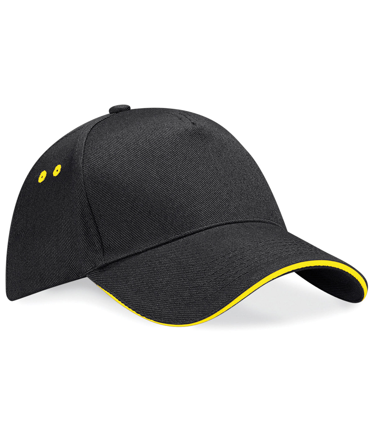 Personalised Caps - Black Beechfield Ultimate 5-panel cap - sandwich peak