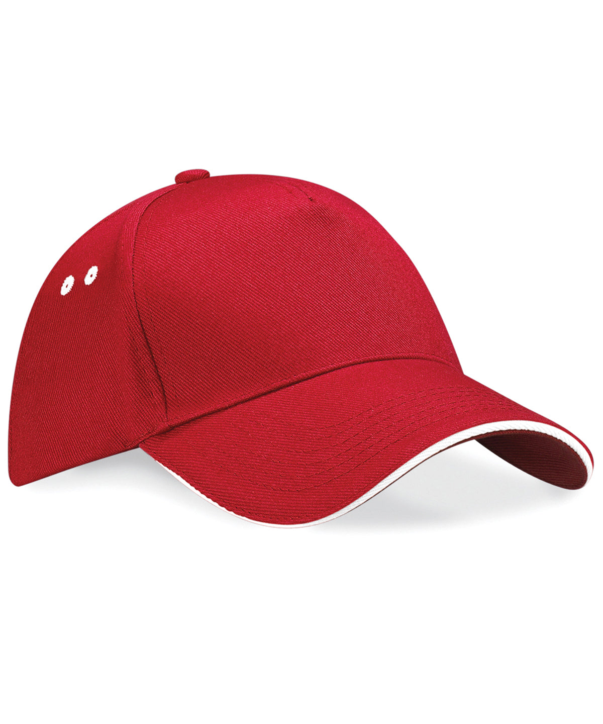 Personalised Caps - Mid Red Beechfield Ultimate 5-panel cap - sandwich peak