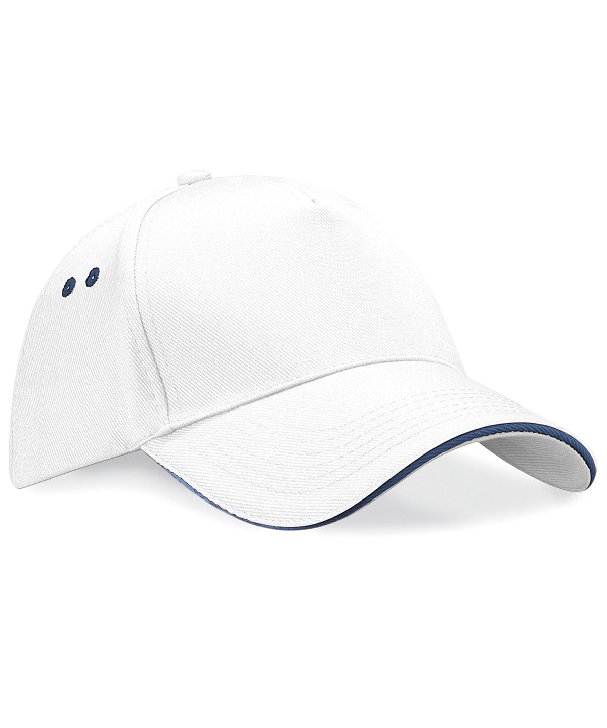 Personalised Caps - White Beechfield Ultimate 5-panel cap - sandwich peak