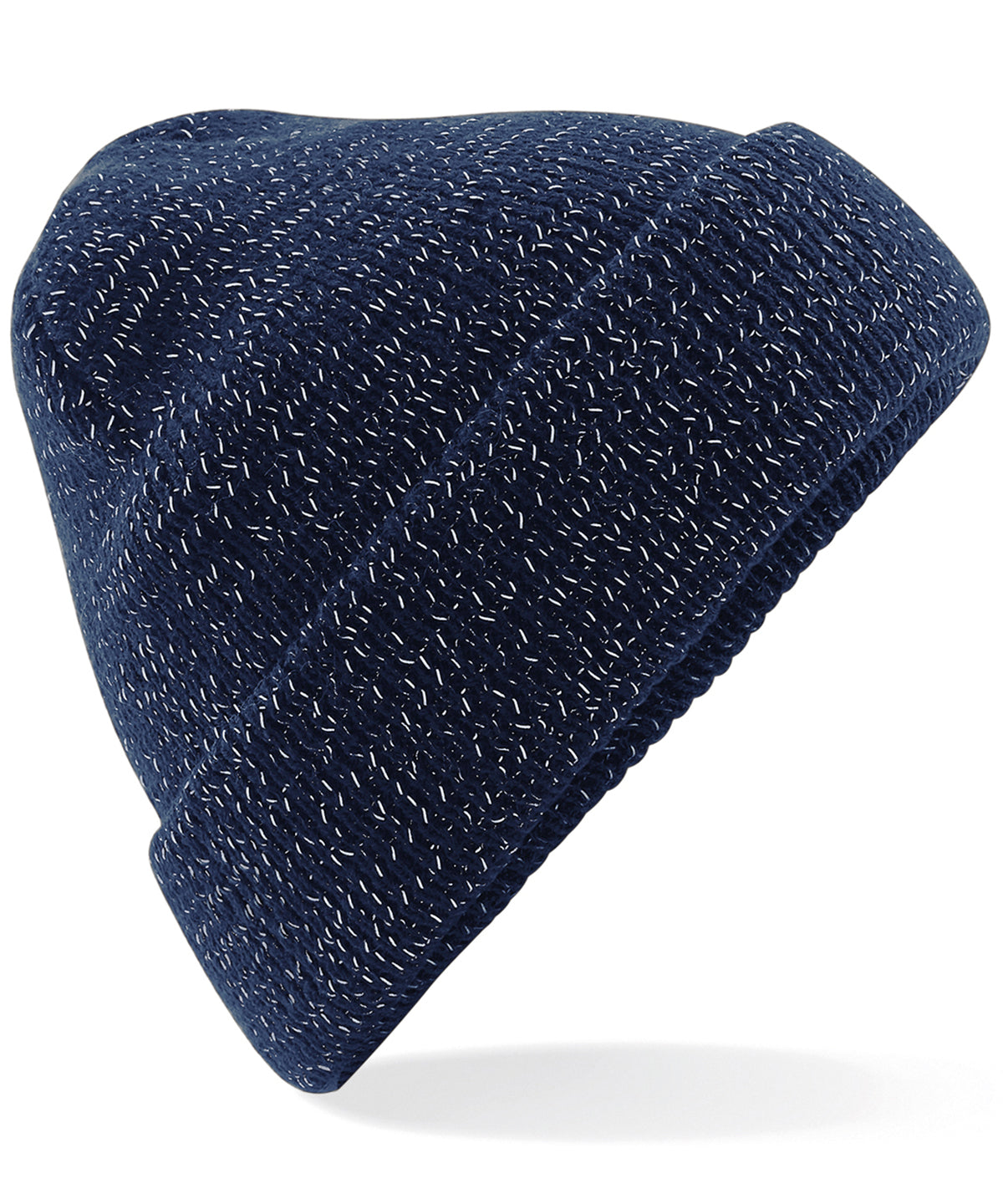 Personalised Hats - Navy Beechfield Reflective beanie