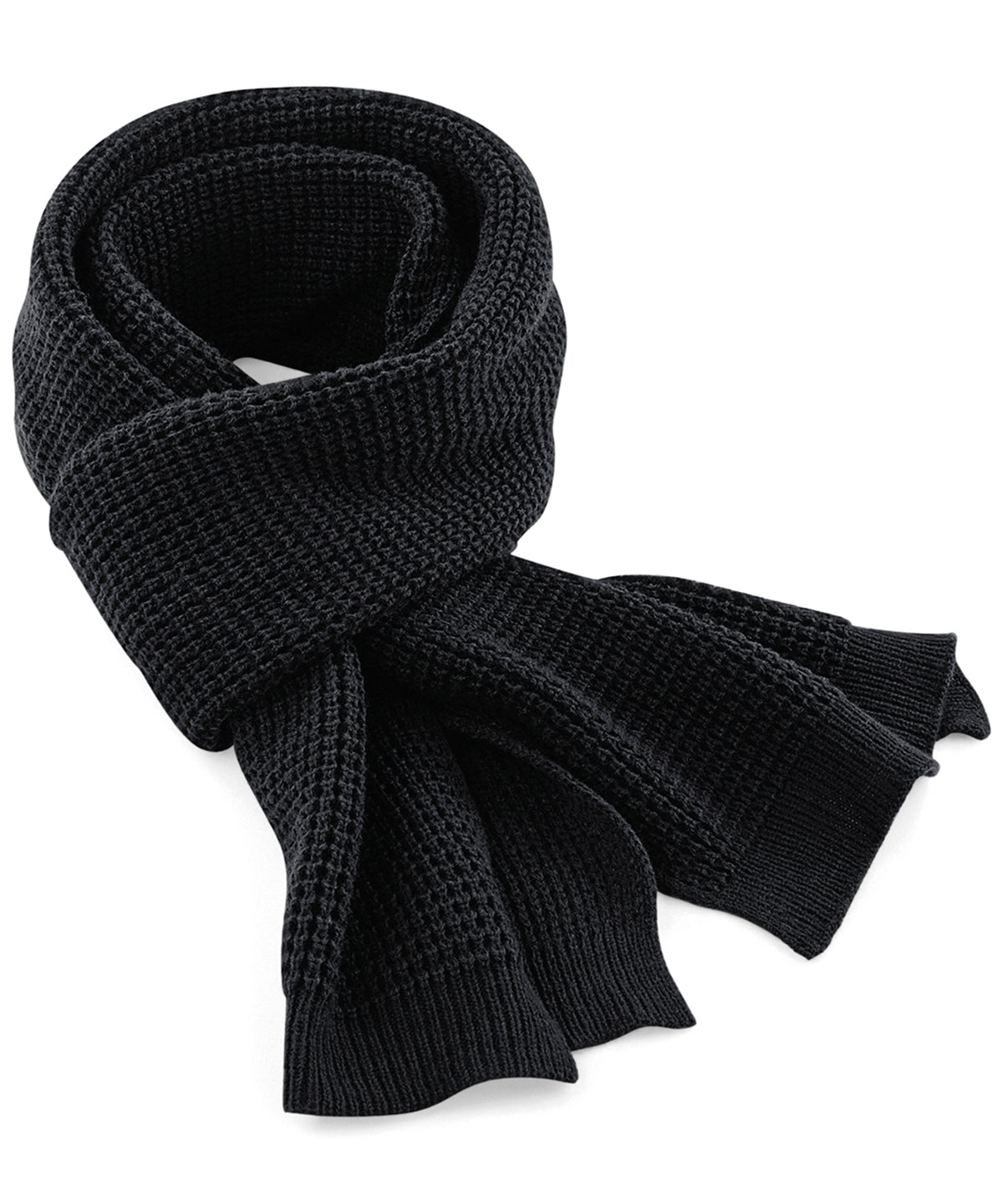 Personalised Scarves - Black Beechfield Classic waffle knit scarf