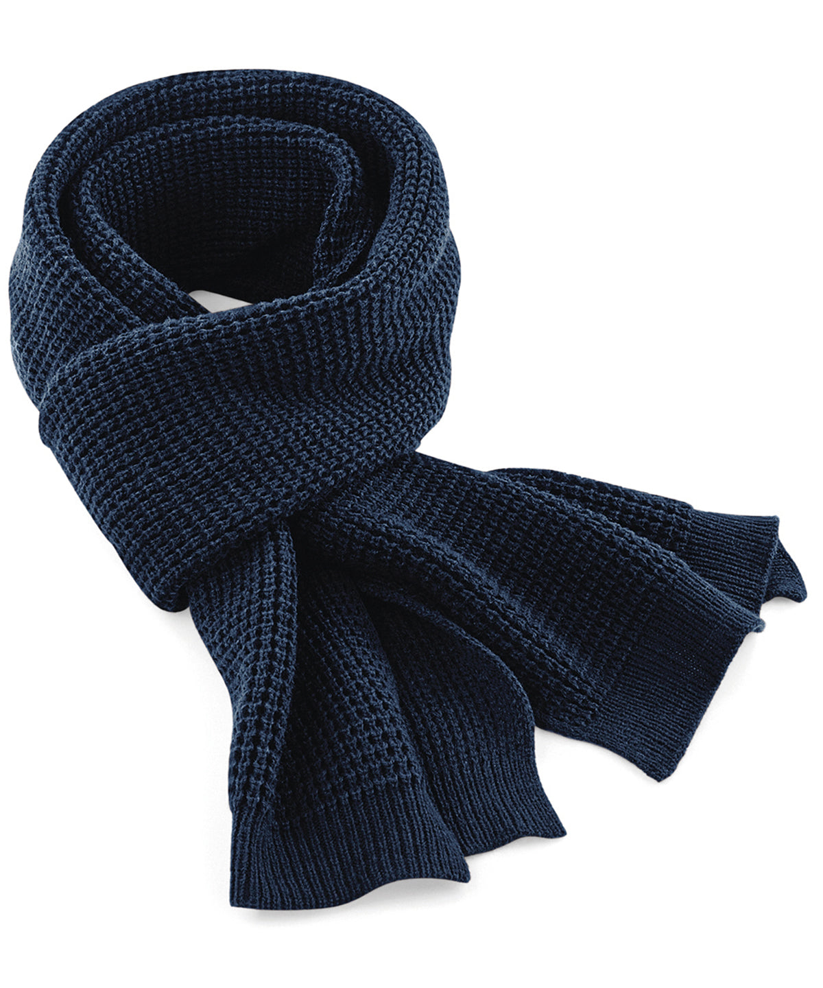 Personalised Scarves - Navy Beechfield Classic waffle knit scarf