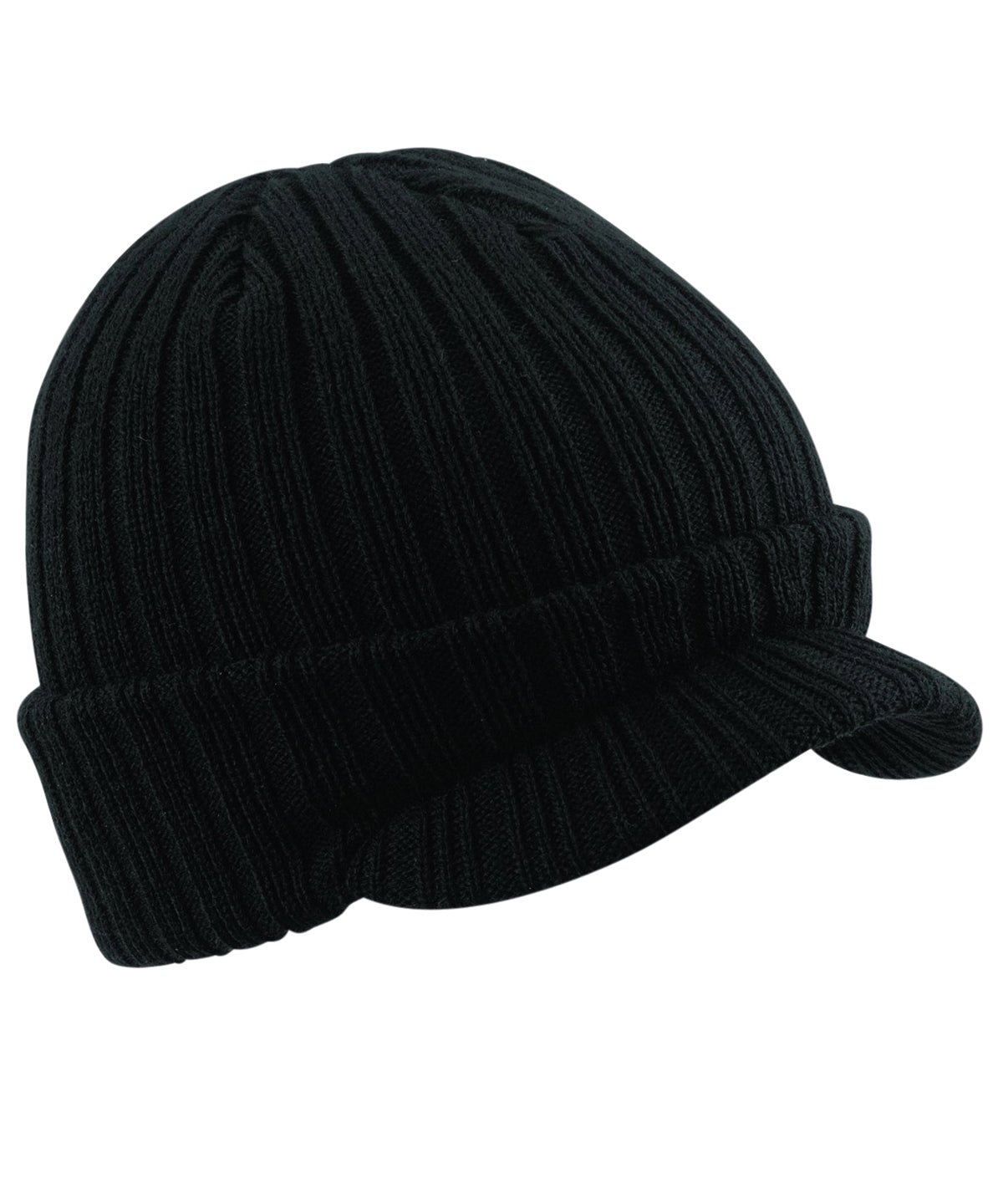 Personalised Hats - Black Beechfield Peaked beanie