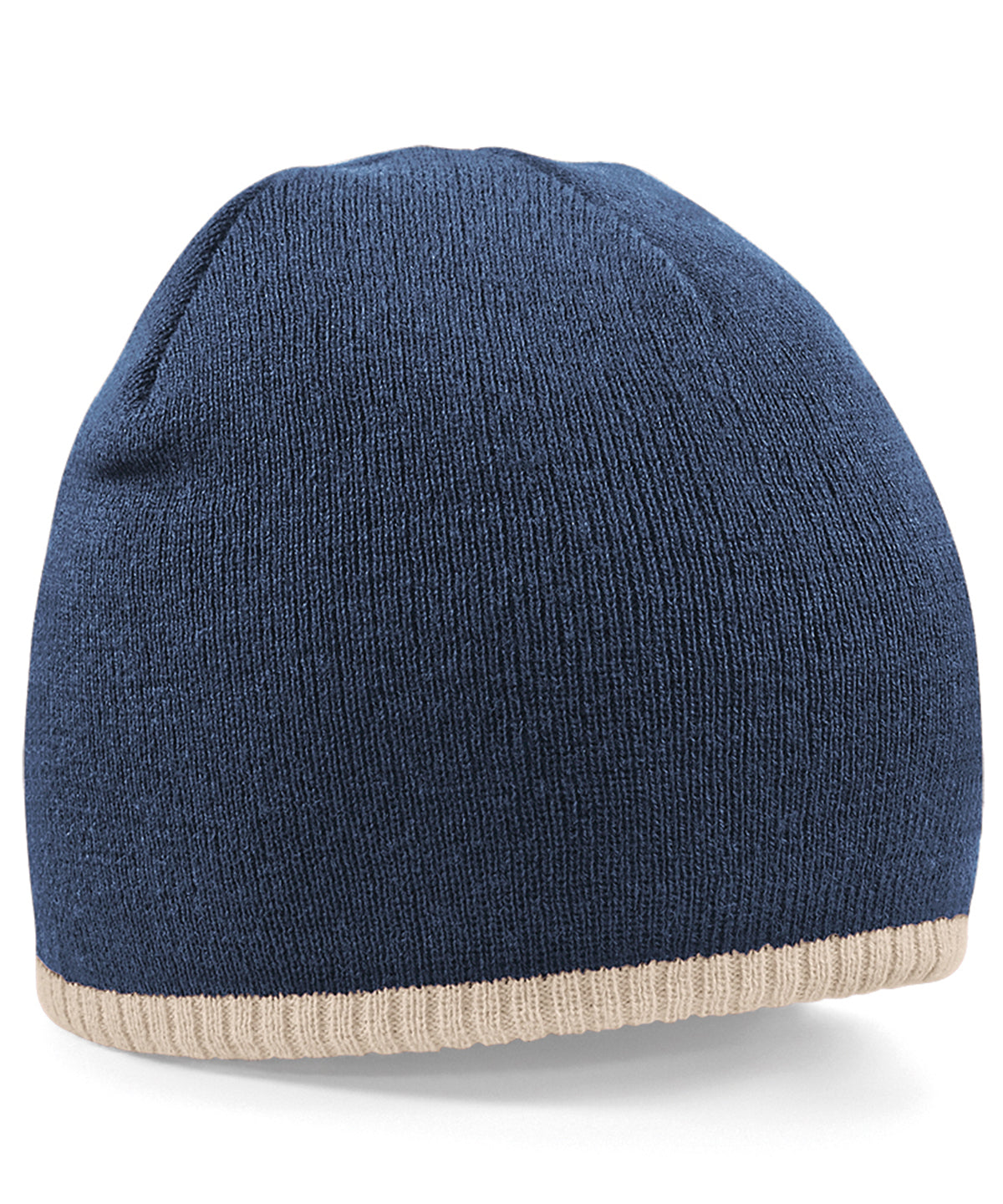Personalised Hats - Navy Beechfield Two-tone pull-on beanie