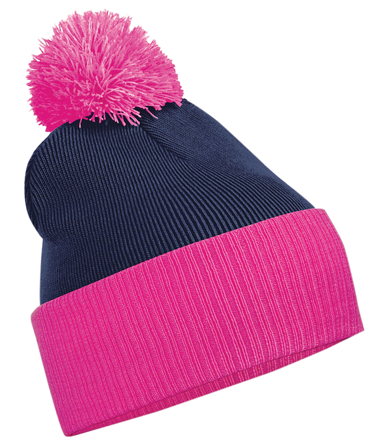 Personalised Hats - Navy Beechfield Snowstar® two-tone beanie