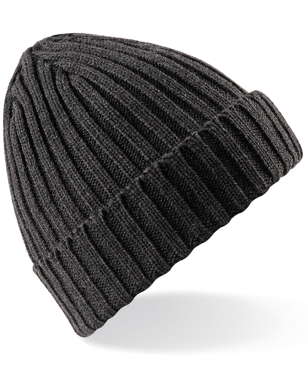 Personalised Hats - Dark Grey Beechfield Chunky ribbed beanie