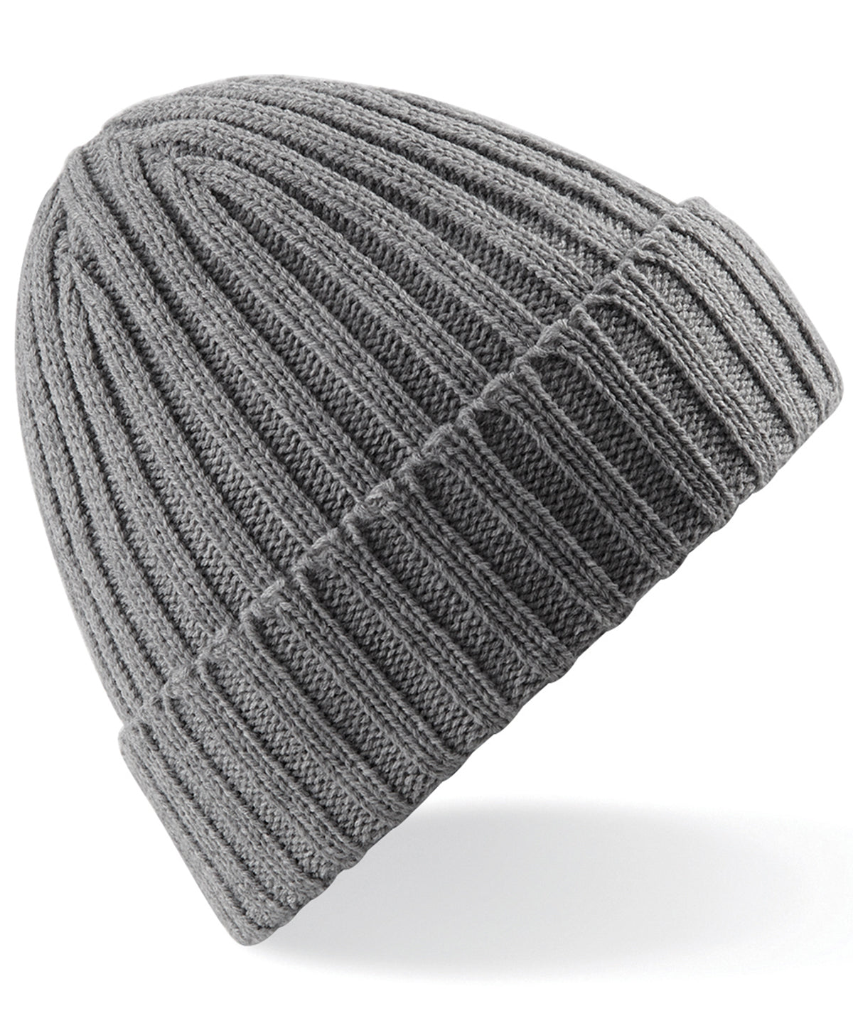 Personalised Hats - Heather Grey Beechfield Chunky ribbed beanie