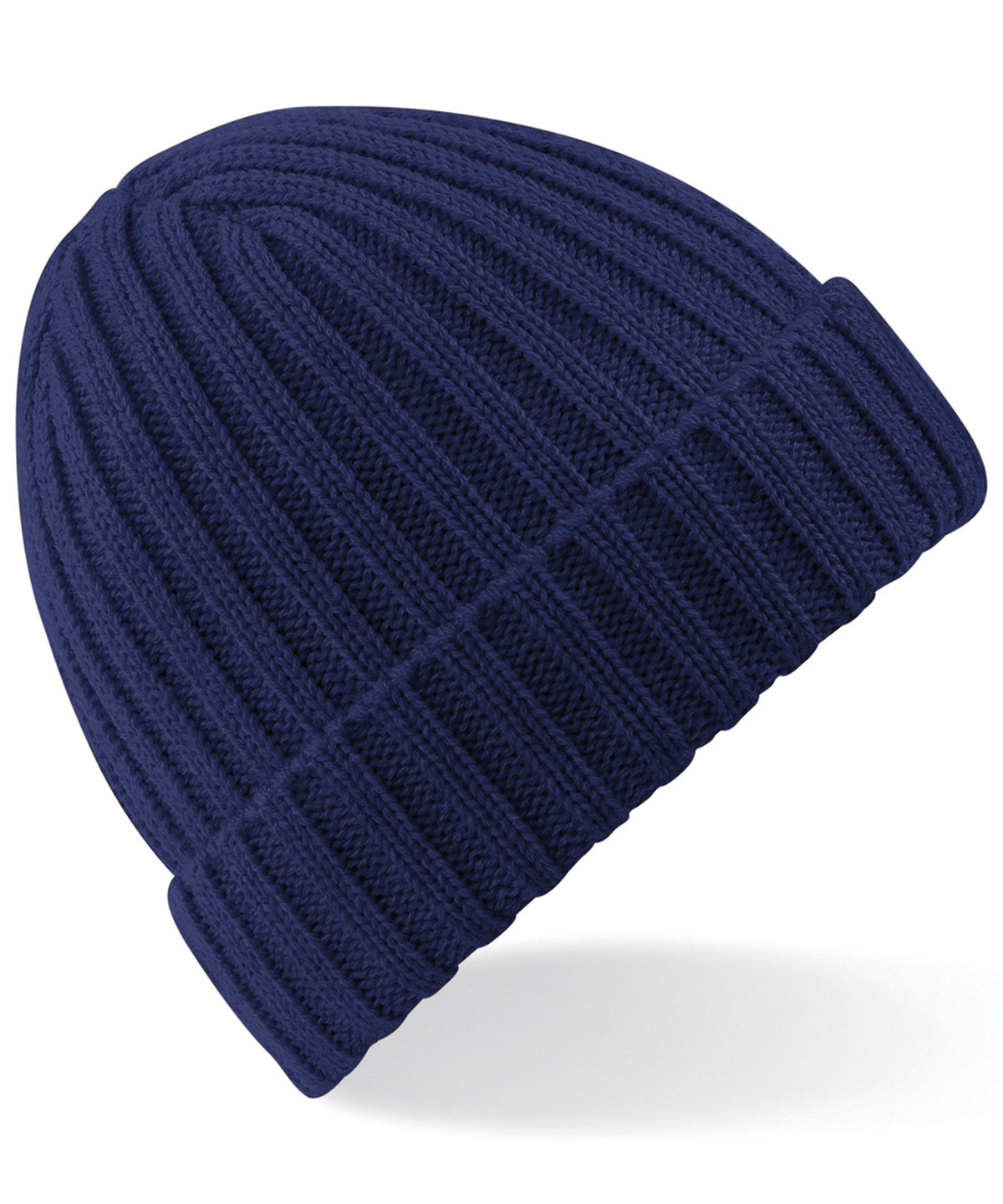 Personalised Hats - Navy Beechfield Chunky ribbed beanie