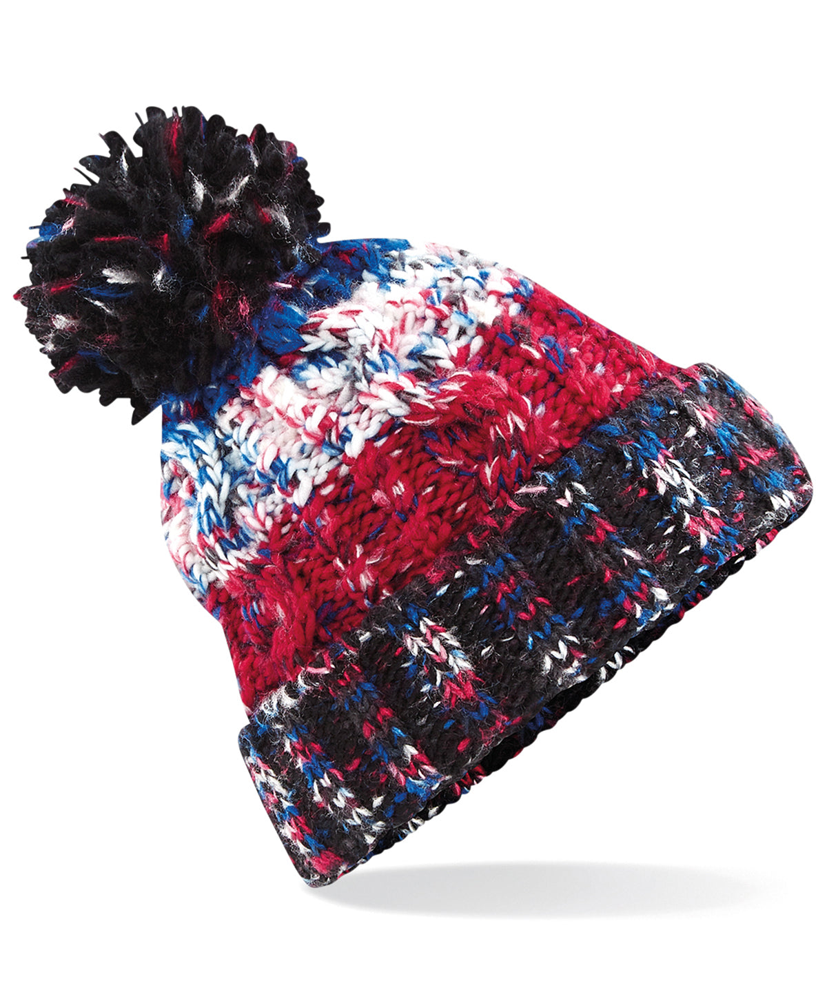 Personalised Hats - Multicolour Beechfield Corkscrew pom pom beanie