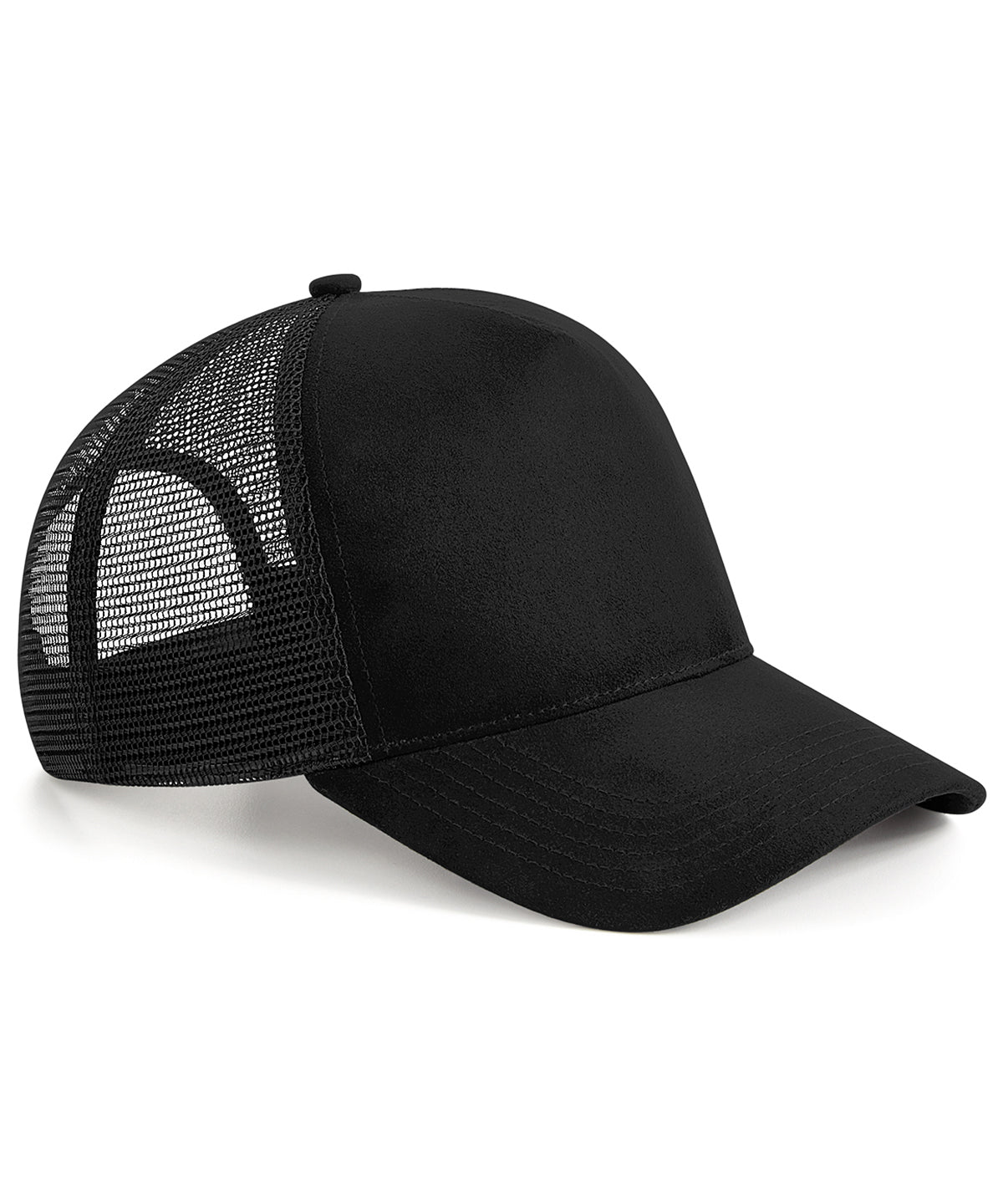 Personalised Caps - Black Beechfield Suede snapback trucker