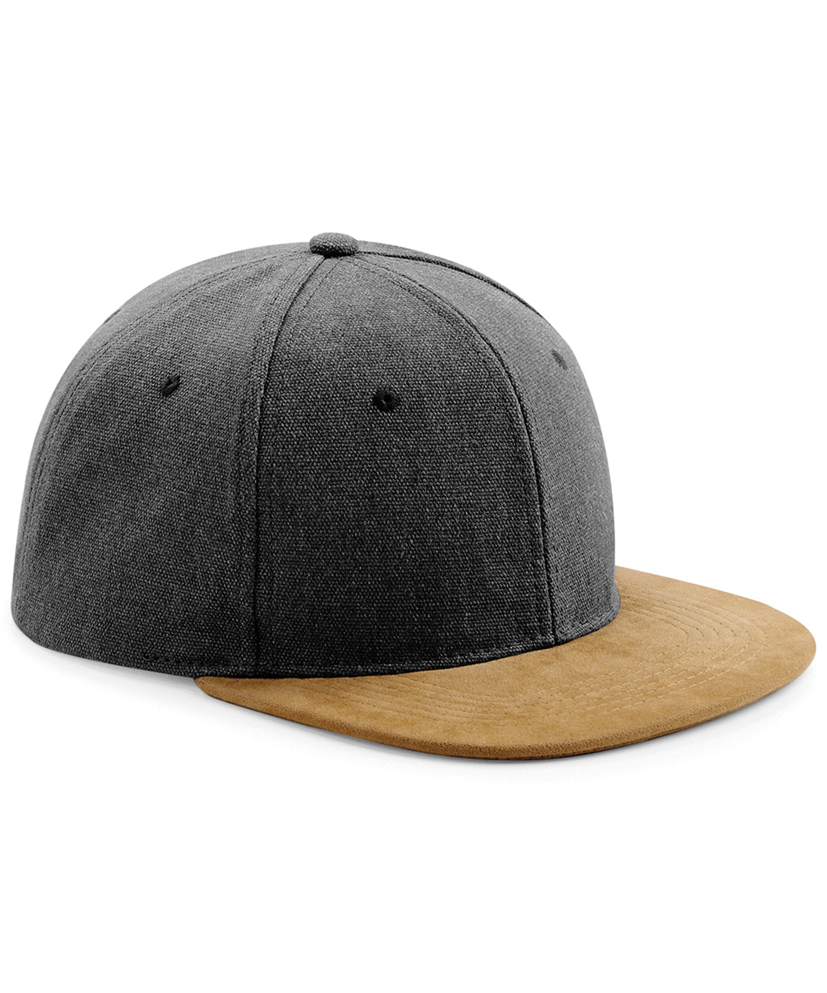 Personalised Caps - Black Beechfield Suede peak snapback