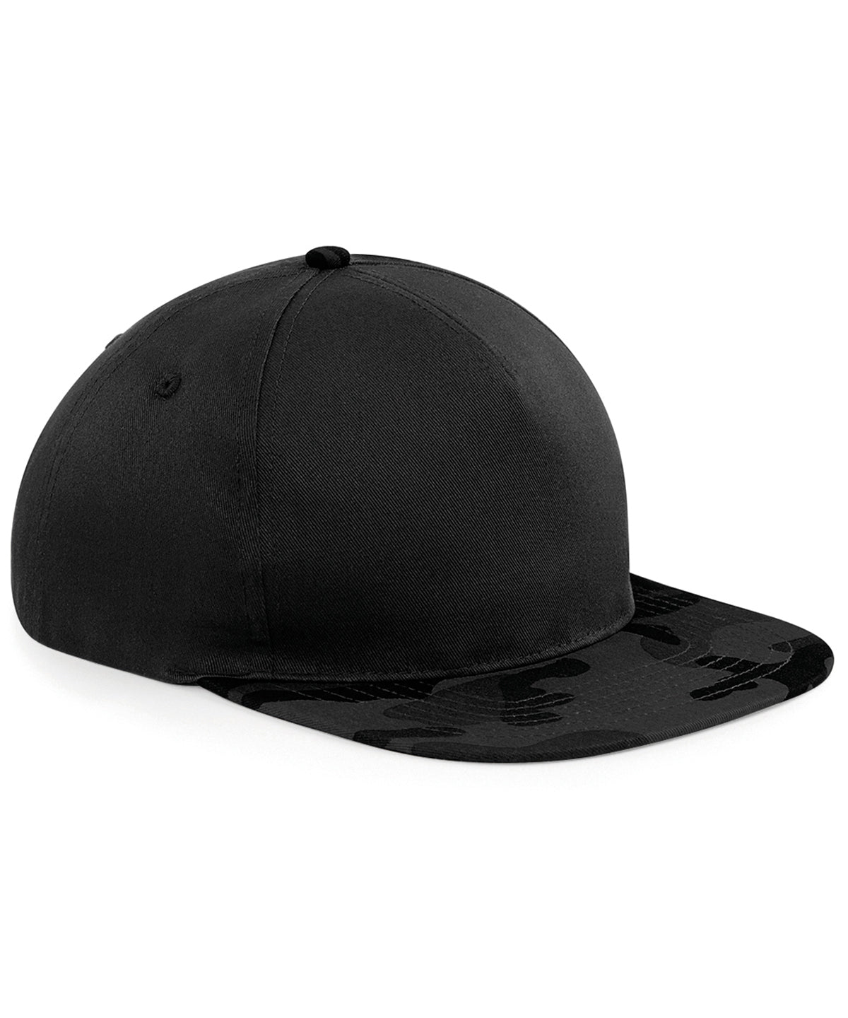 Personalised Caps - Black Beechfield Camo snapback
