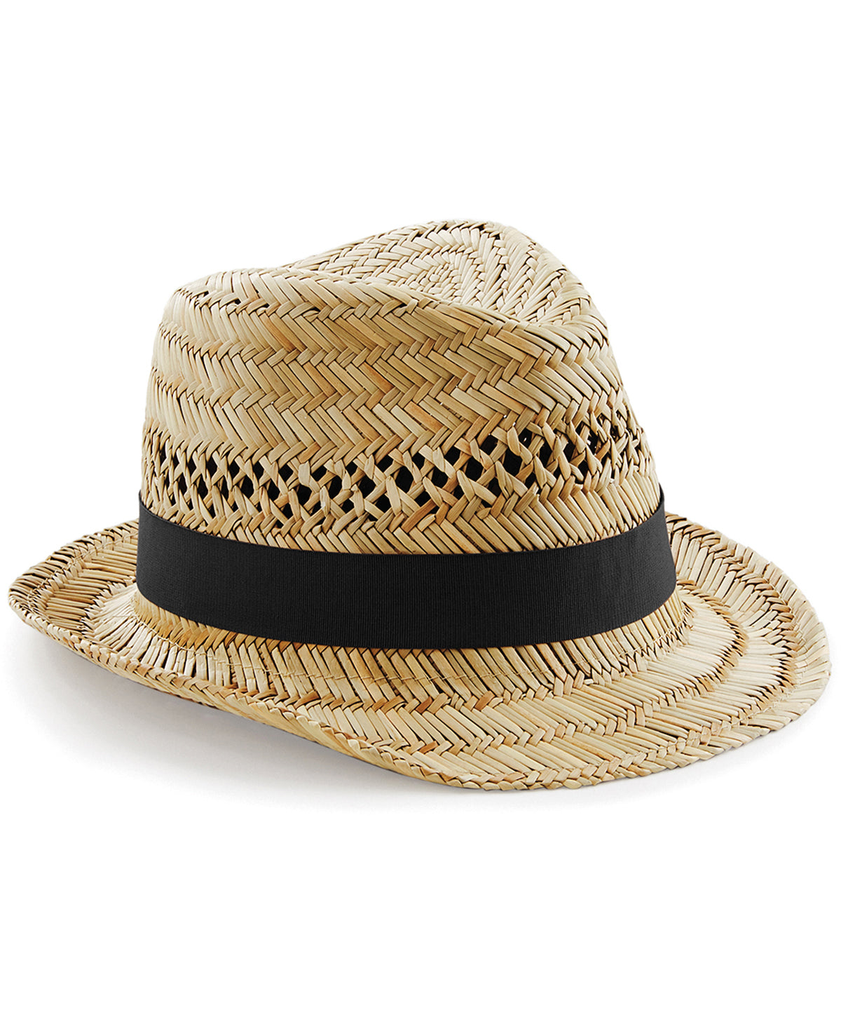 Personalised Hats - Natural Beechfield Straw summer trilby