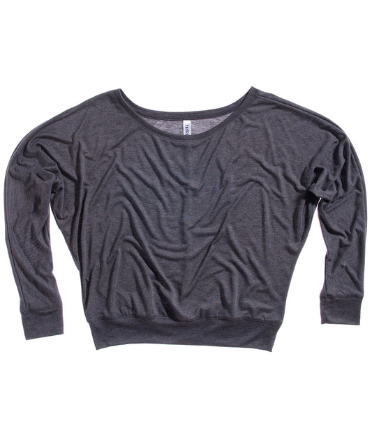 Personalised T-Shirts - Bella Canvas Flowy off-the-shoulder long sleeve t-shirt