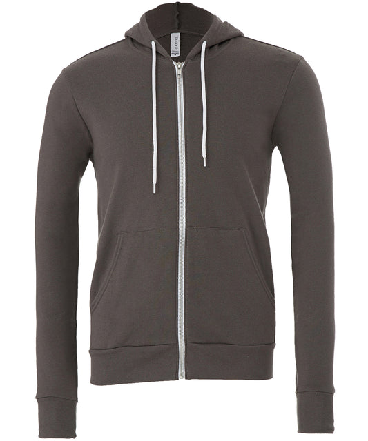 Personalised Hoodies - Dark Grey Bella Canvas Unisex polycotton fleece full-zip hoodie
