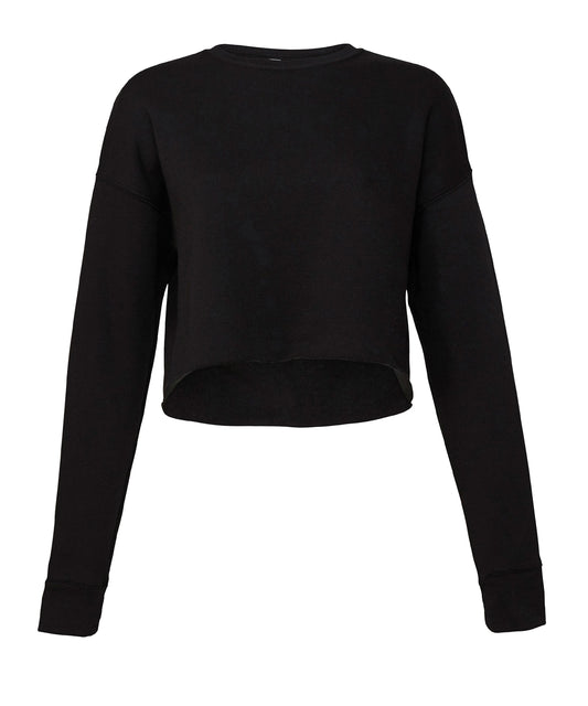 Personalised Sweatshirts - Black Bella Canvas Women's cropped crew fleece