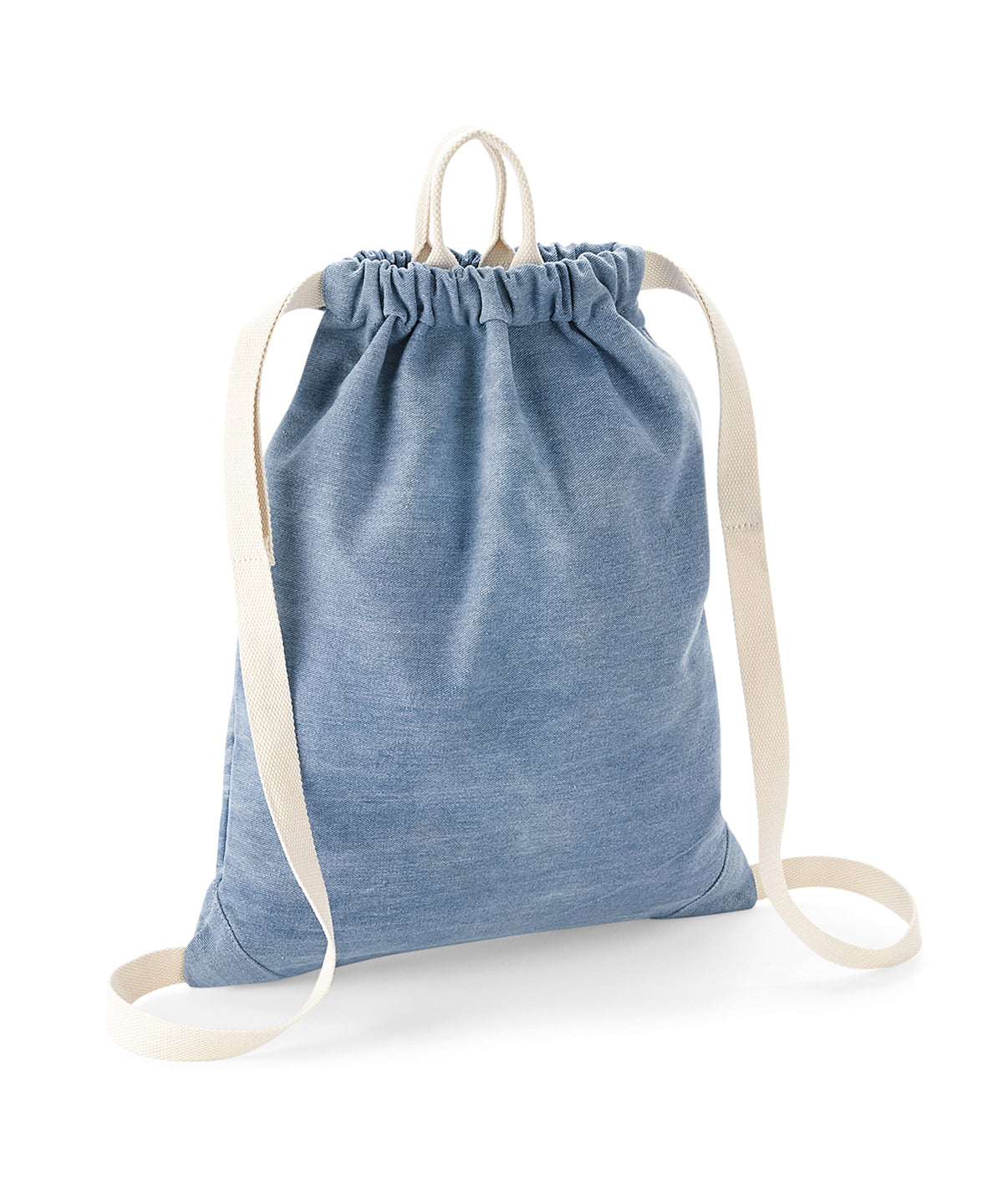Personalised Bags - Light Blue Bagbase Denim gymsac