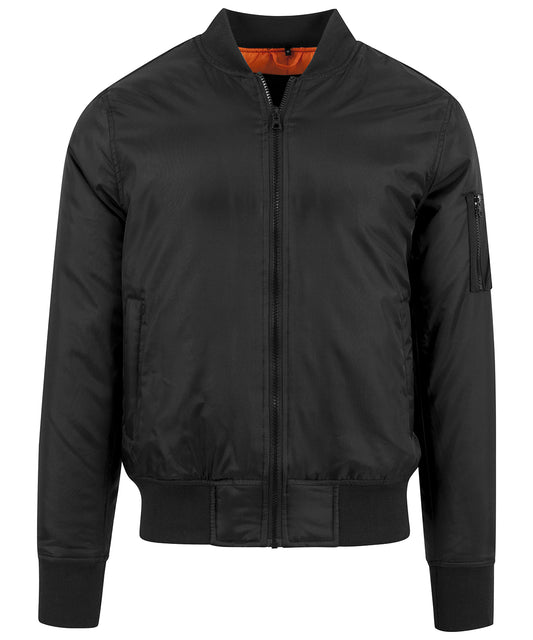 Personalised Jackets - Black Build Your Brand Bomber jacket