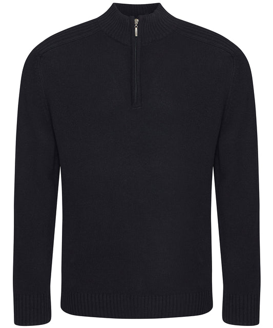 Personalised Knitted Jumpers - Black AWDis Ecologie Wakhan ¼ regen zip knit sweater