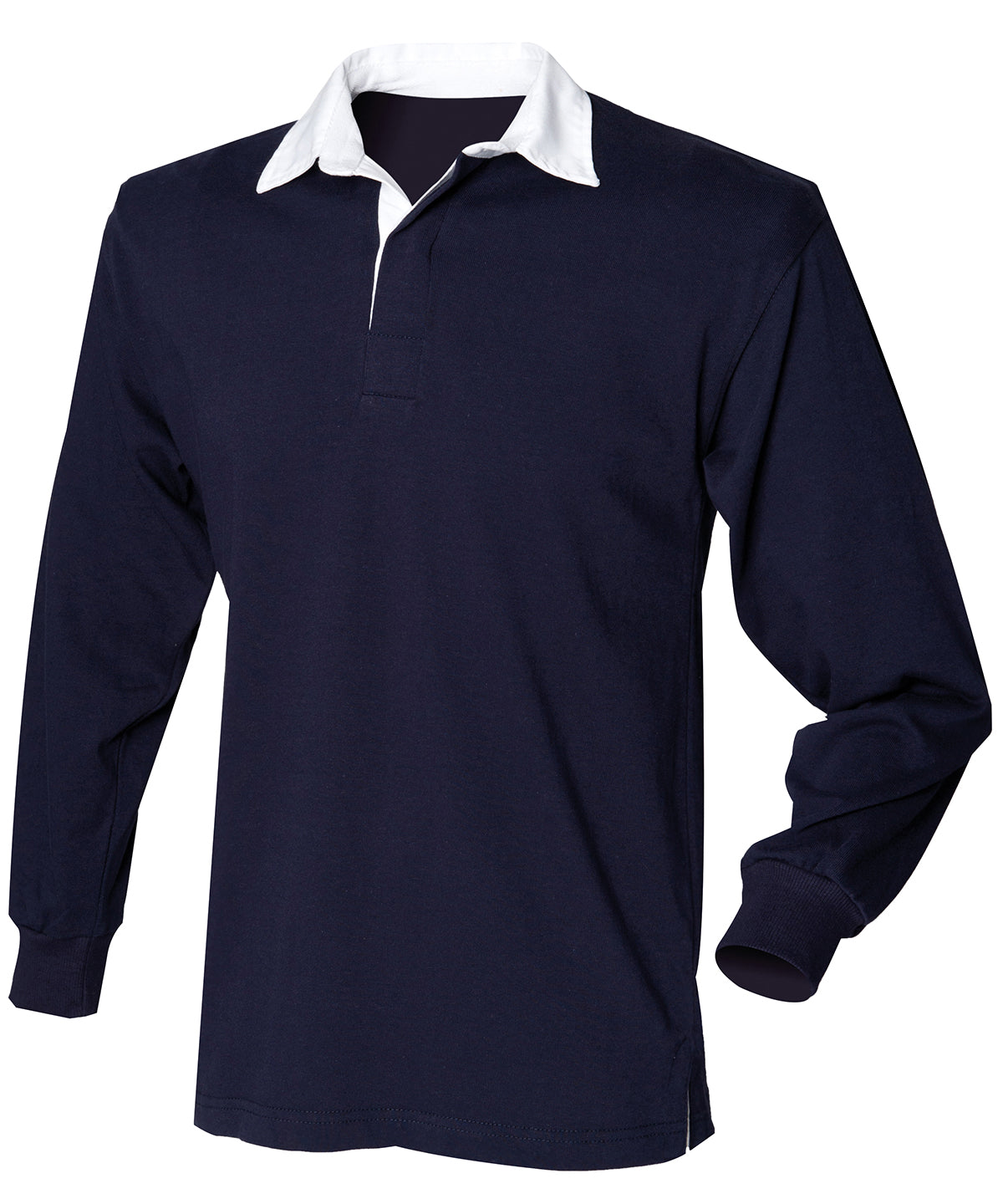 Personalised Polo Shirts - Navy Front Row Kids long sleeve plain rugby shirt