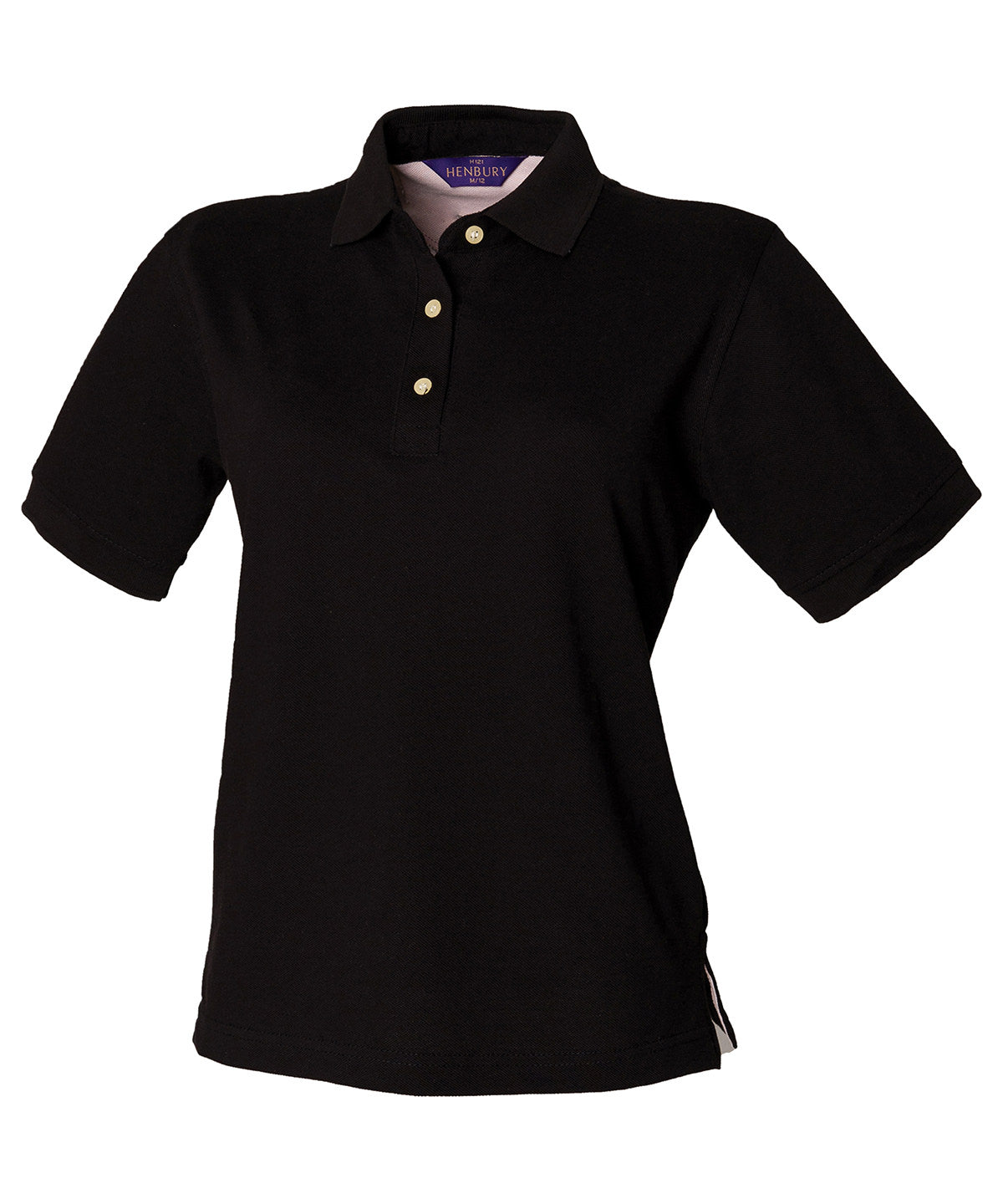 Personalised Polo Shirts - Black Henbury Women's classic cotton piqué polo shirt