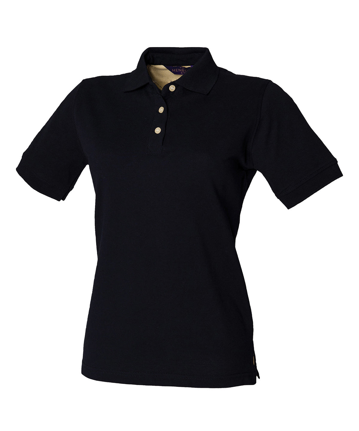 Personalised Polo Shirts - Black Henbury Women's classic cotton piqué polo shirt