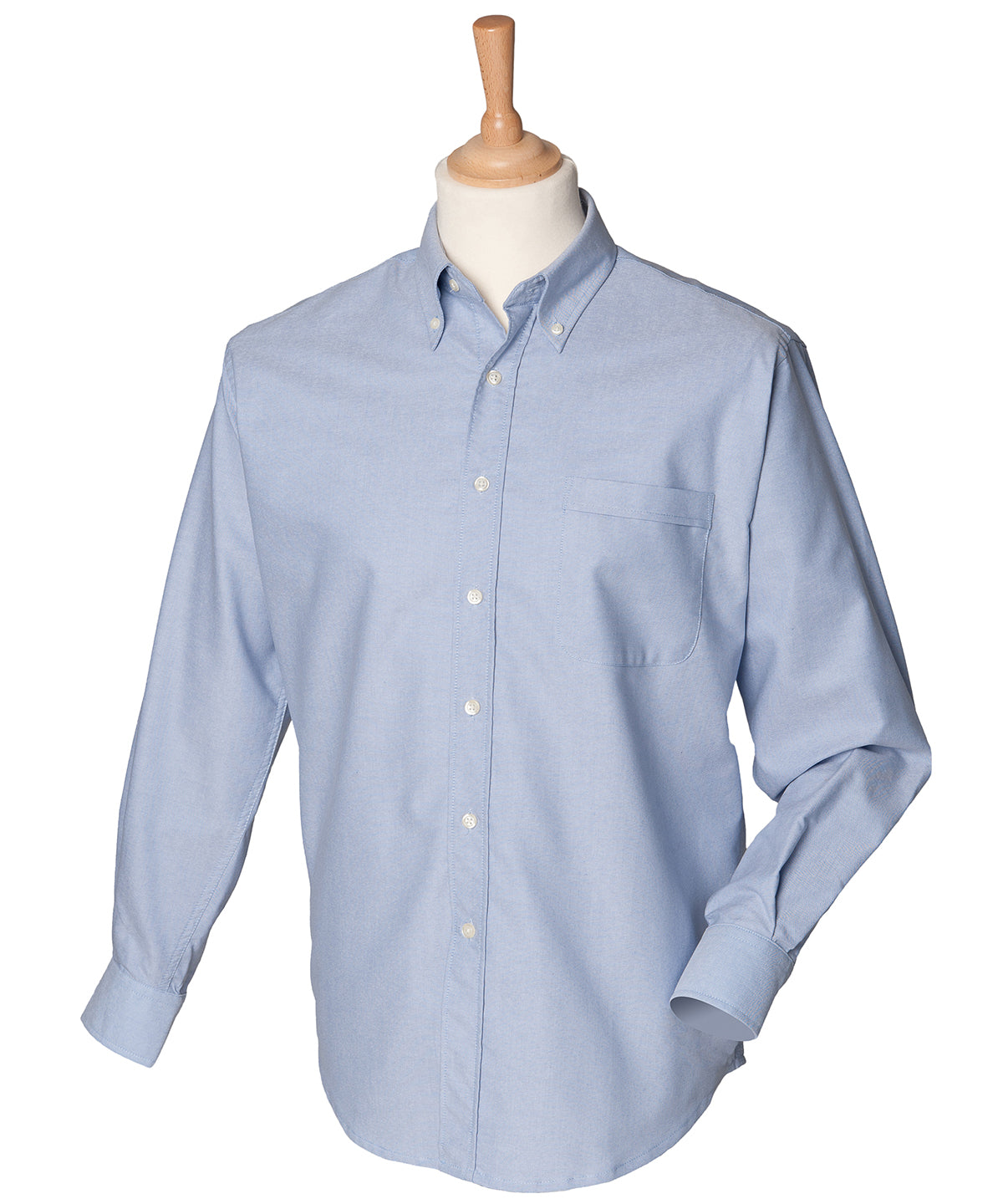 Personalised Shirts - Light Blue Henbury Long sleeve classic Oxford shirt