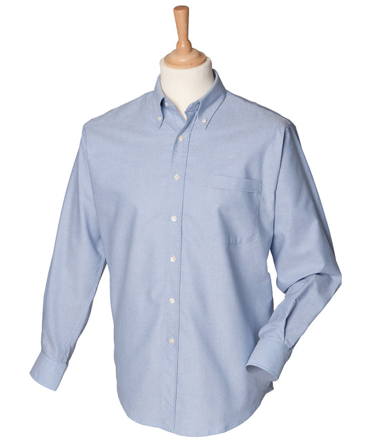 Personalised Shirts - Light Blue Henbury Long sleeve classic Oxford shirt