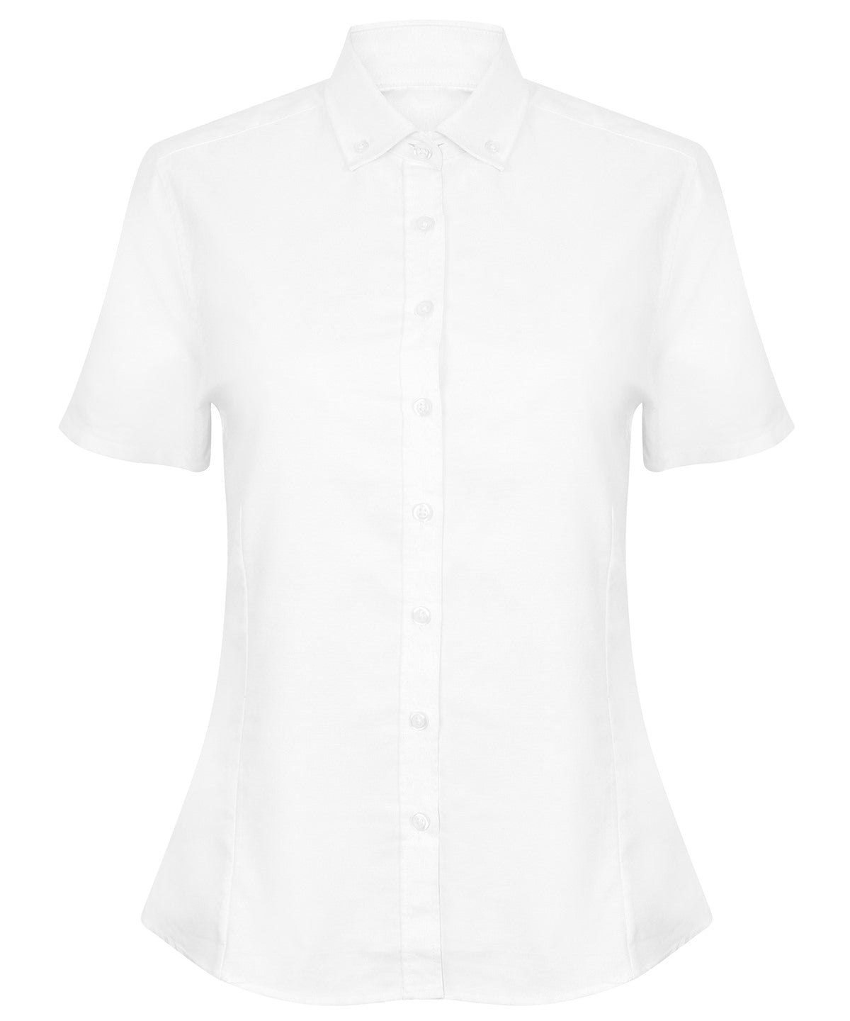 Personalised Shirts - Light Blue Henbury Women's modern short sleeve Oxford shirt