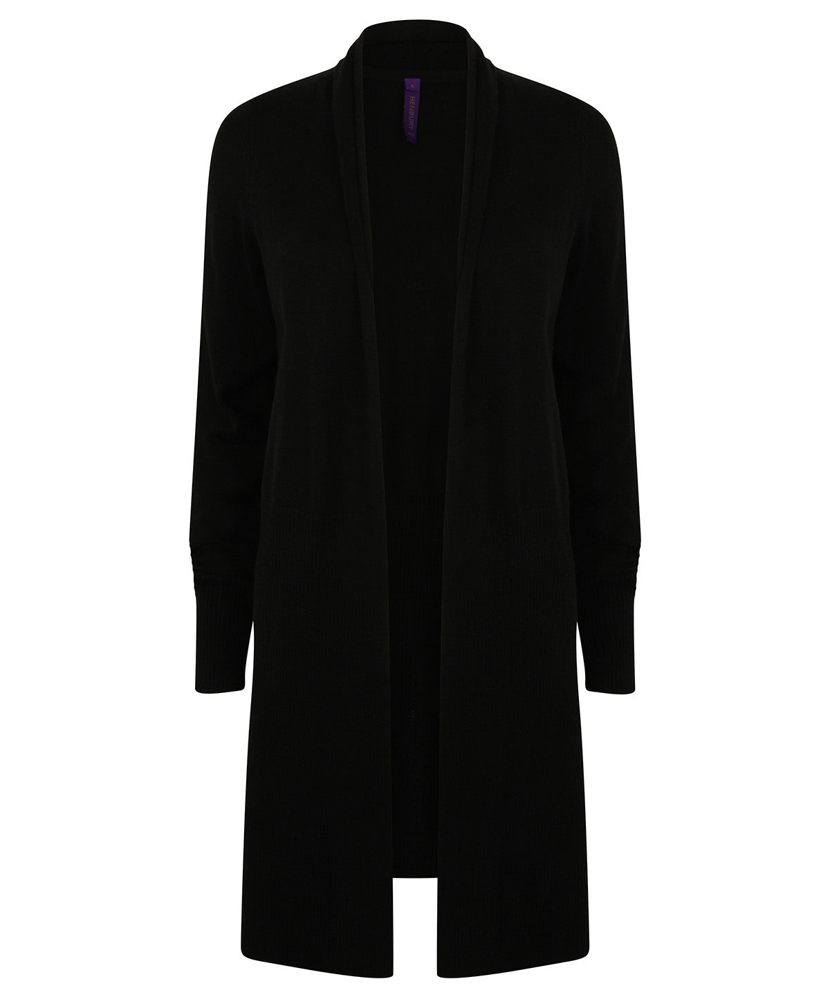 Personalised Cardigans - Black Henbury Women's longline open cardigan