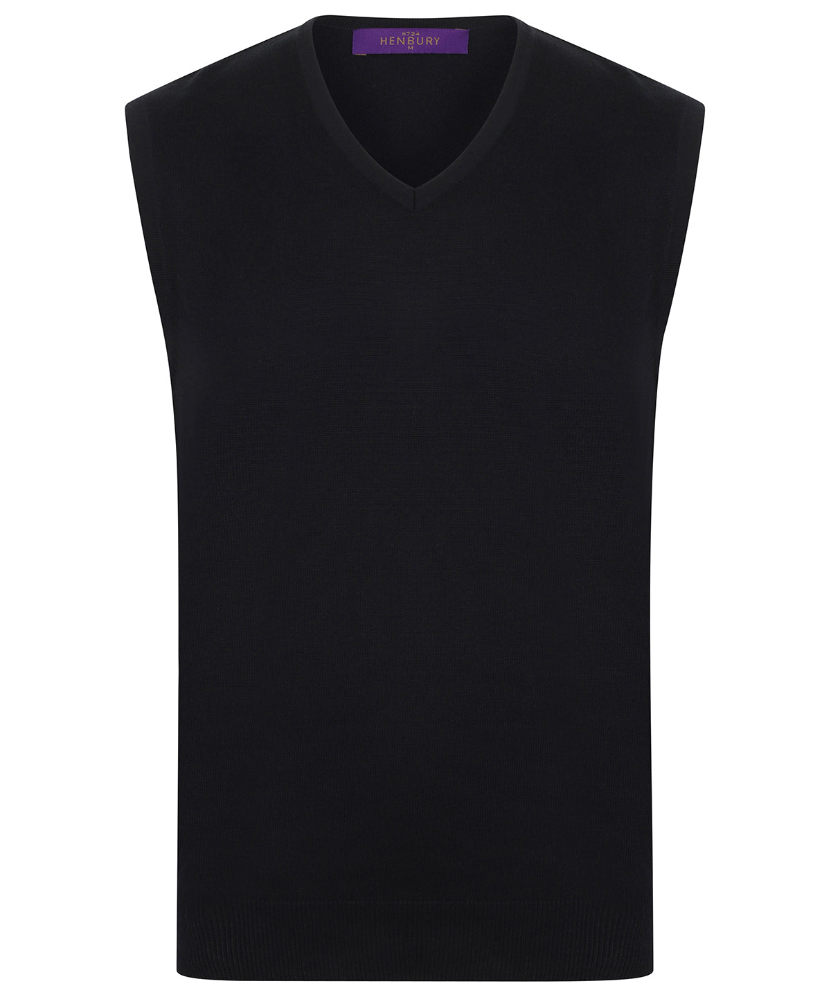 Personalised Knitted Jumpers - Black Henbury Sleeveless v-neck jumper