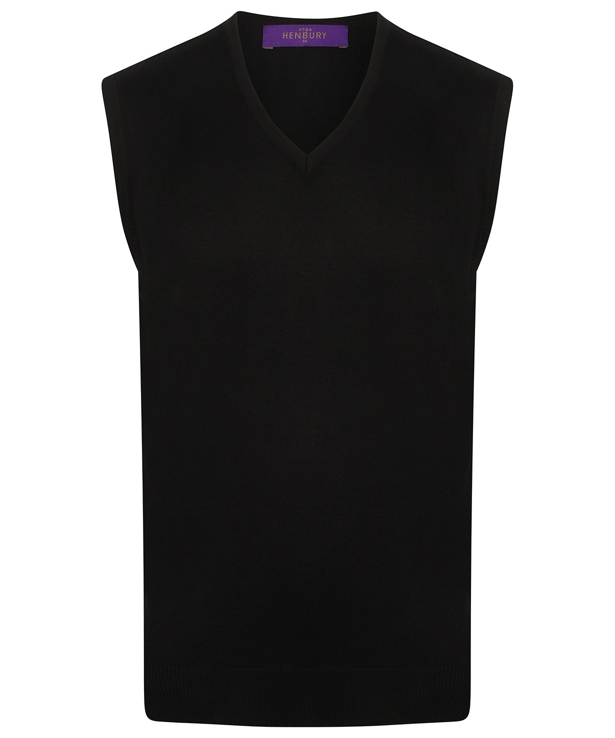 Personalised Knitted Jumpers - Black Henbury Sleeveless v-neck jumper
