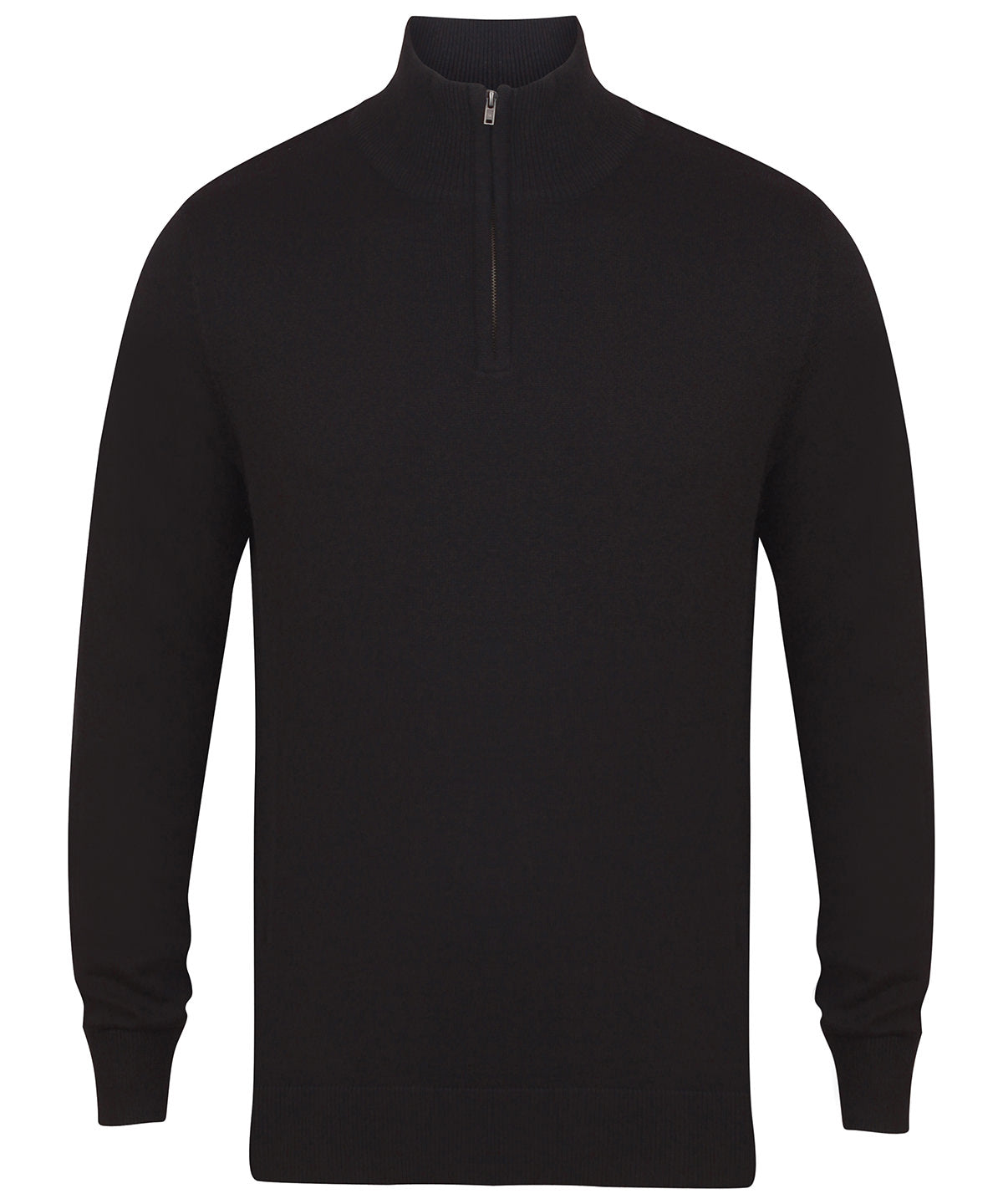 Personalised Knitted Jumpers - Black Henbury ¼ zip jumper