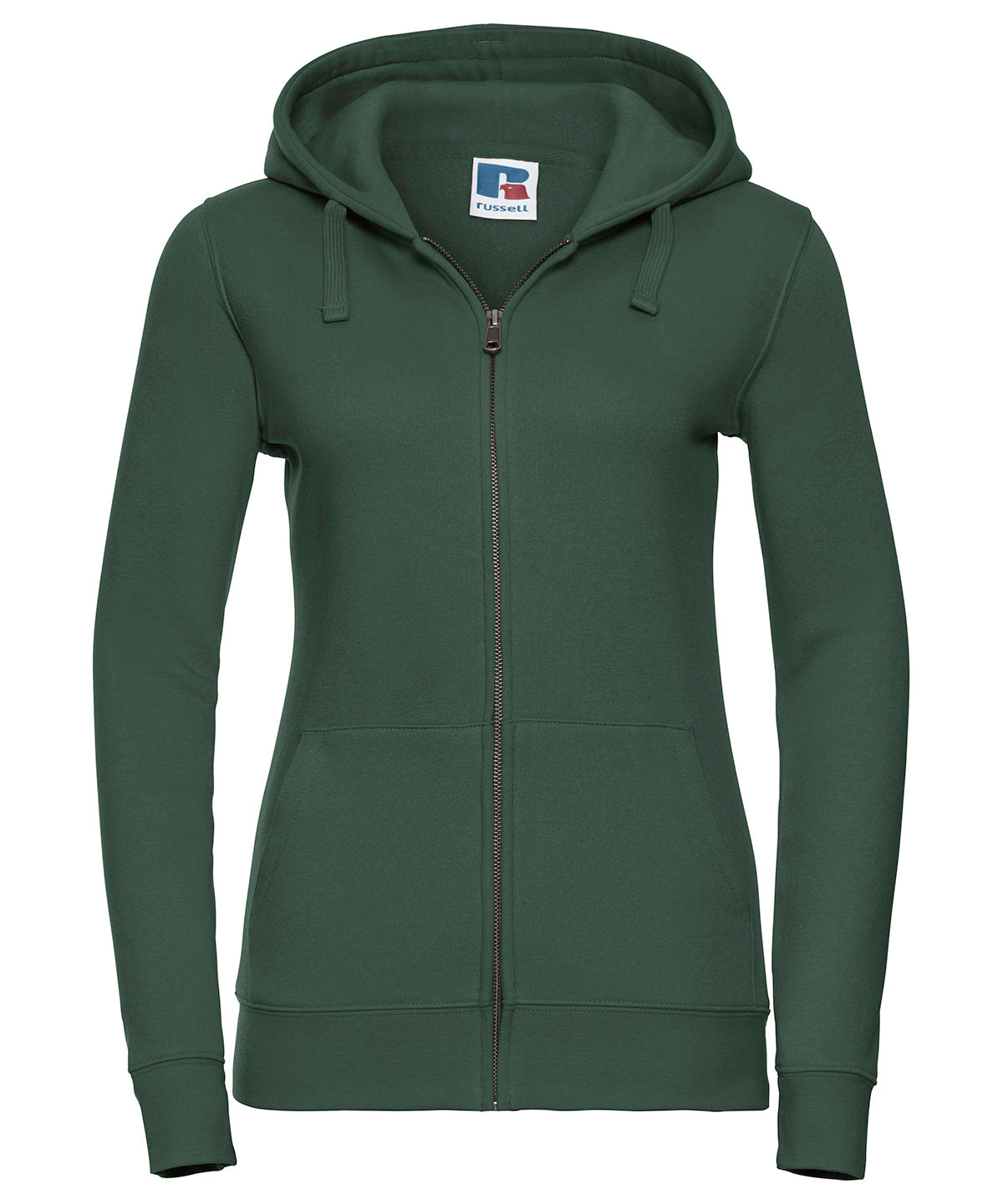 Personalised Hoodies - Black Russell Europe Women's authentic zipped hooded sweatshirt
