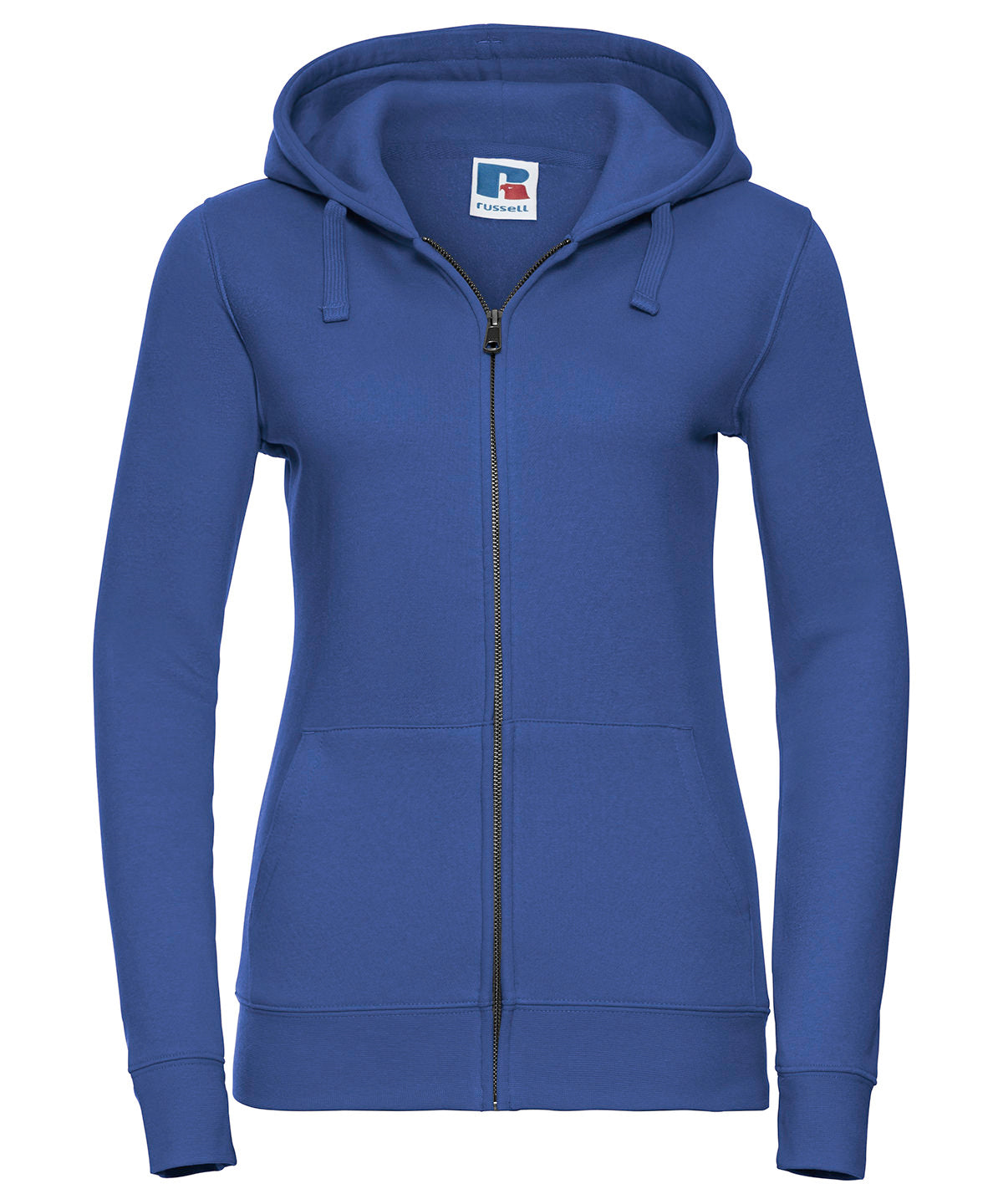 Personalised Hoodies - Black Russell Europe Women's authentic zipped hooded sweatshirt