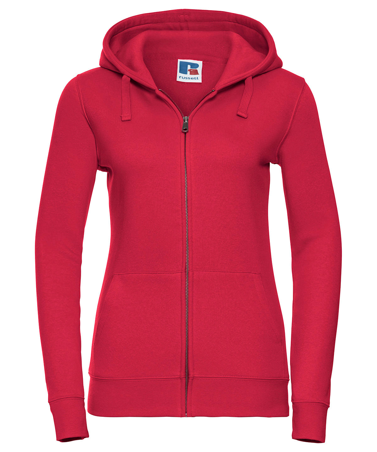 Personalised Hoodies - Black Russell Europe Women's authentic zipped hooded sweatshirt