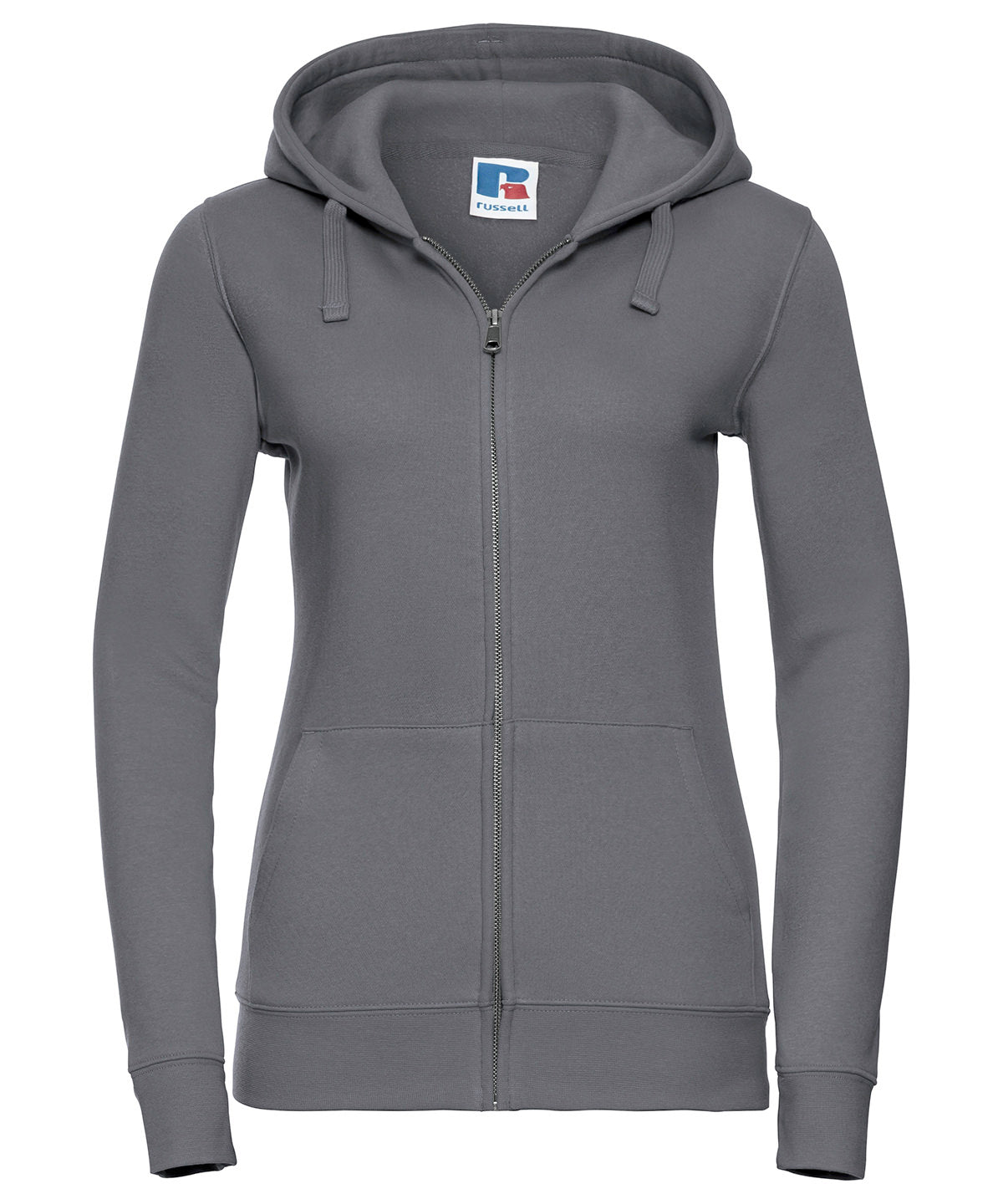 Personalised Hoodies - Black Russell Europe Women's authentic zipped hooded sweatshirt