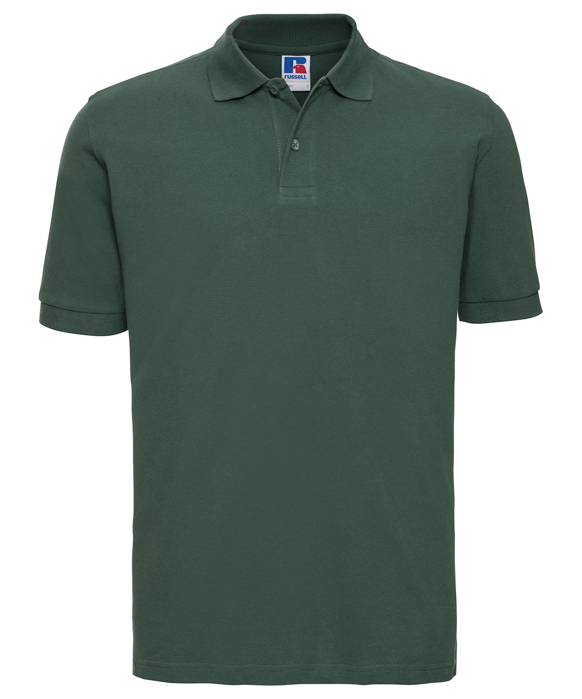 Personalised Polo Shirts - Black Russell Europe Classic cotton piqué polo