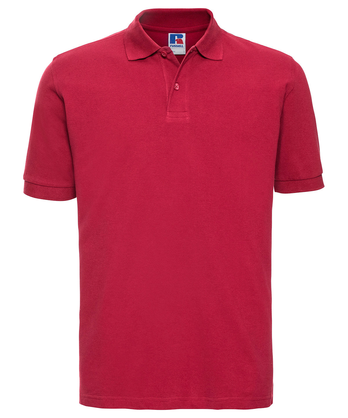 Personalised Polo Shirts - Black Russell Europe Classic cotton piqué polo